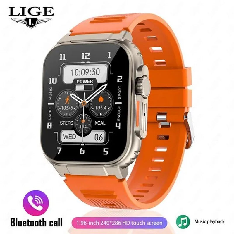 LIGE Recording Function SIRI Dial Smart Watch 600MAH Large Battery TWS Music 100+ Sports Watch True Blood Oxygen Smartwatch Men