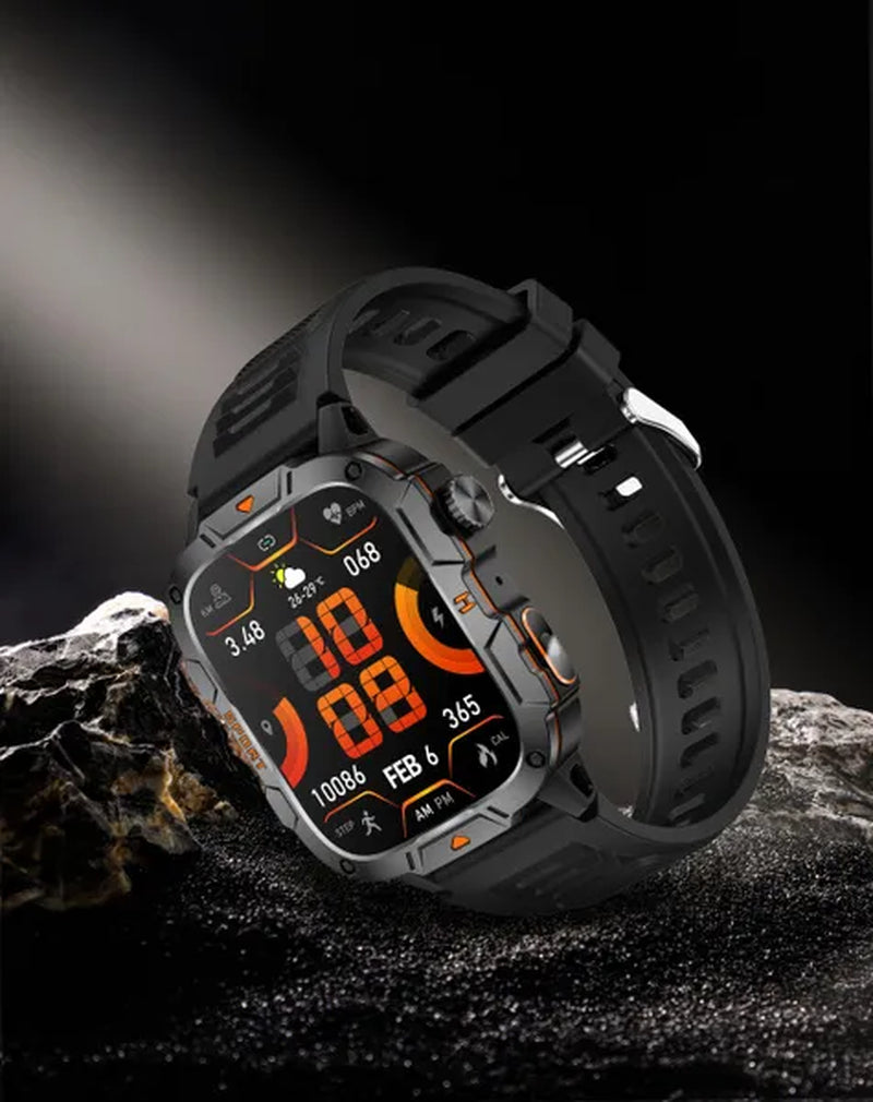 LIGE New 1.96" HD Screen Smart Watch Men with LED UV Flashlight 420Mah Large Battery Men’S Watches Health Monitor Men Smartwatch