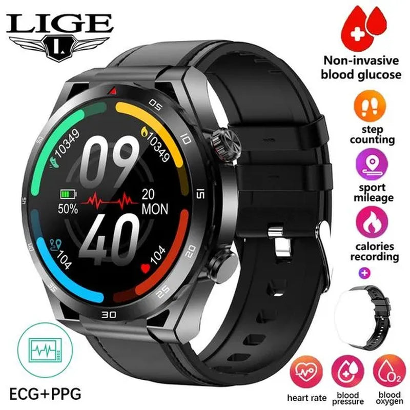 LIGE ECG+PPG Smart Watch Men Smart Watch 2023 HPV Tracking Monitor Bluetooth Call Sport Fitness Men Smartwatch for Xiaomi Huawei