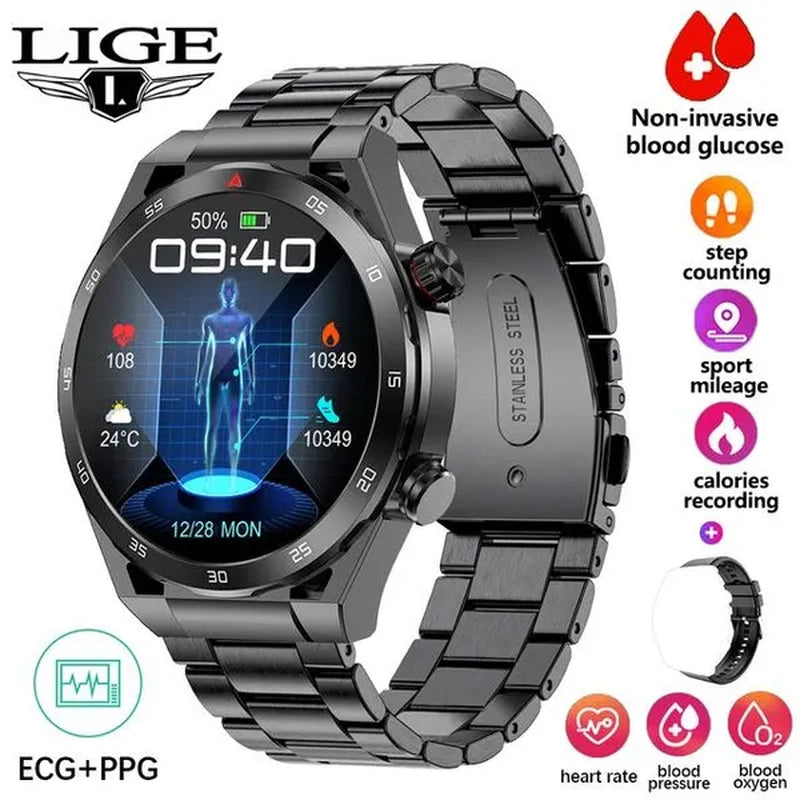 LIGE ECG+PPG Smart Watch Men Smart Watch 2023 HPV Tracking Monitor Bluetooth Call Sport Fitness Men Smartwatch for Xiaomi Huawei