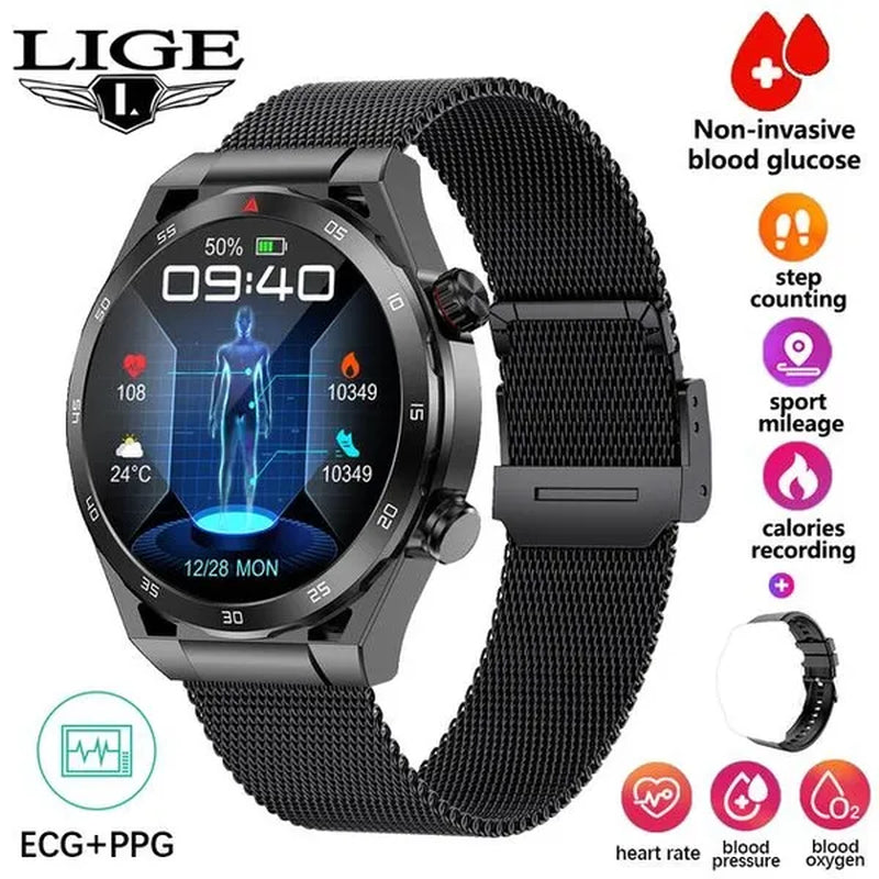 LIGE ECG+PPG Smart Watch Men Smart Watch 2023 HPV Tracking Monitor Bluetooth Call Sport Fitness Men Smartwatch for Xiaomi Huawei