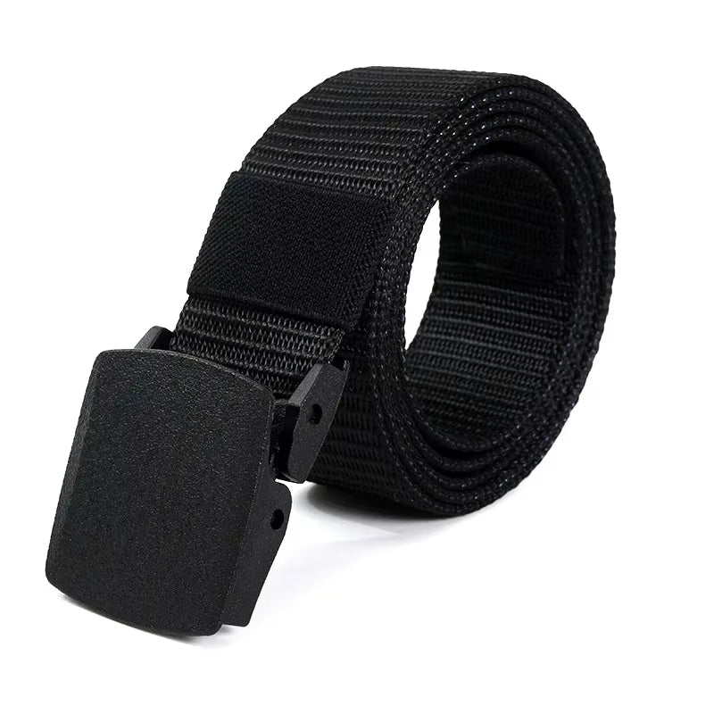 Cinturón De Lona Para Hombre, Hebilla De Plástico, Cinturón Táctico De Nailon Sin Metal, Cinturón Para Mujer