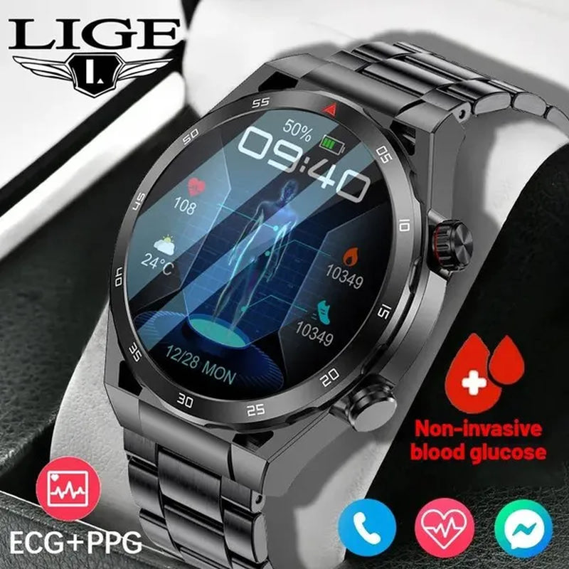 LIGE ECG+PPG Smart Watch Men Smart Watch 2023 HPV Tracking Monitor Bluetooth Call Sport Fitness Men Smartwatch for Xiaomi Huawei