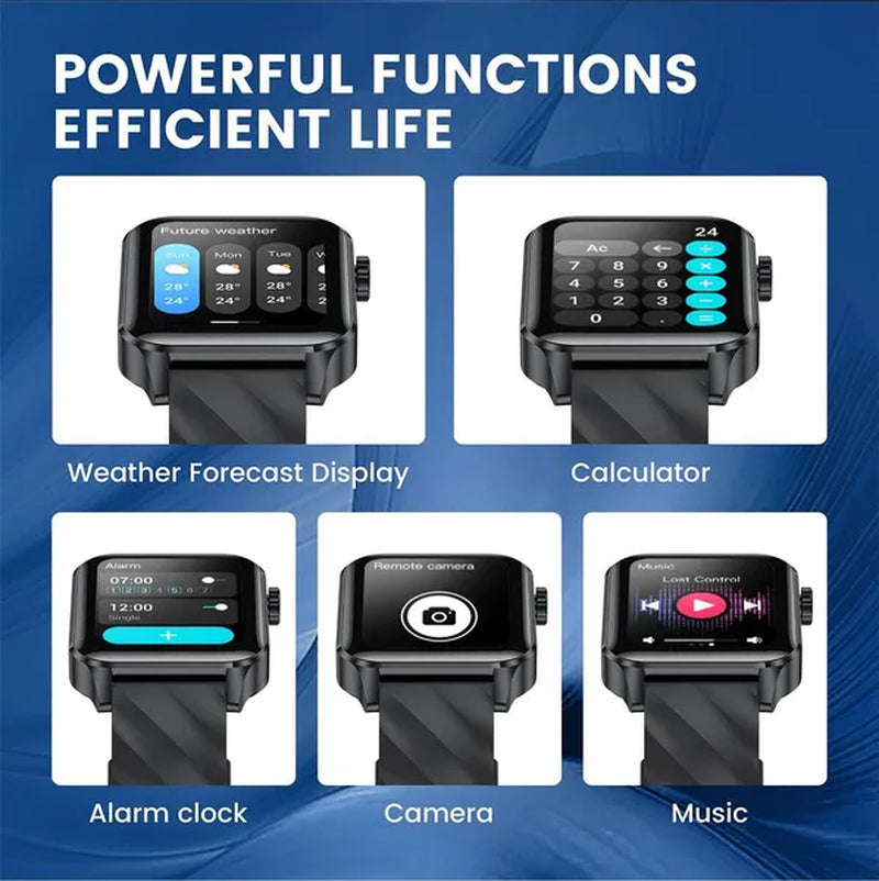 2024 New Smart Watch with Exercise Recording/Voice Assistant/Timer/ Stopwatch for Men Women, 1.85'' Smartwatch with Wireless Call (Answer/Make/Reject Calls) with Multi-Sports Mode, for Iphone/Android Phone.