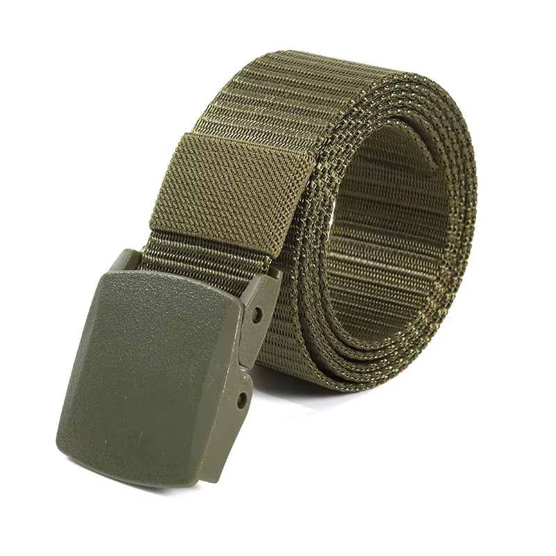 Cinturón De Lona Para Hombre, Hebilla De Plástico, Cinturón Táctico De Nailon Sin Metal, Cinturón Para Mujer