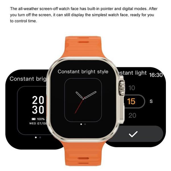 New IW9 Ultar Smart Watch Men Series 9 2.04 Inch High Refresh Rtae AMOLED Screen Compass IWO Smartwatch Women for App1E Watch Android Watch
