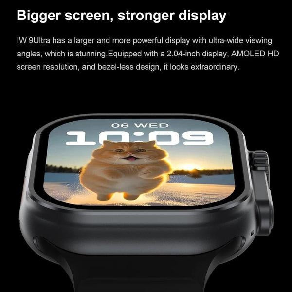 New IW9 Ultar Smart Watch Men Series 9 2.04 Inch High Refresh Rtae AMOLED Screen Compass IWO Smartwatch Women for App1E Watch Android Watch
