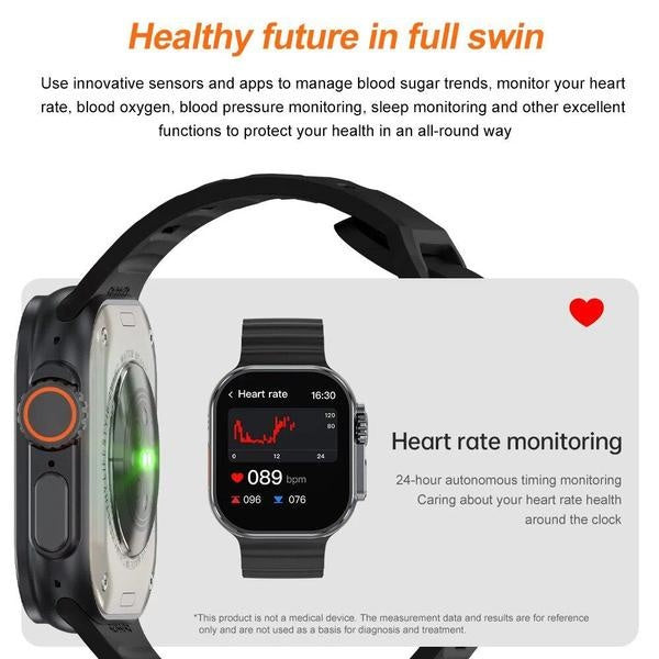 New IW9 Ultar Smart Watch Men Series 9 2.04 Inch High Refresh Rtae AMOLED Screen Compass IWO Smartwatch Women for App1E Watch Android Watch