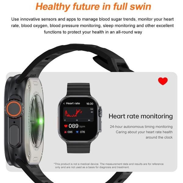 New IW9 Ultar Smart Watch Men Series 9 2.04 Inch High Refresh Rtae AMOLED Screen Compass IWO Smartwatch Women for App1E Watch Android Watch
