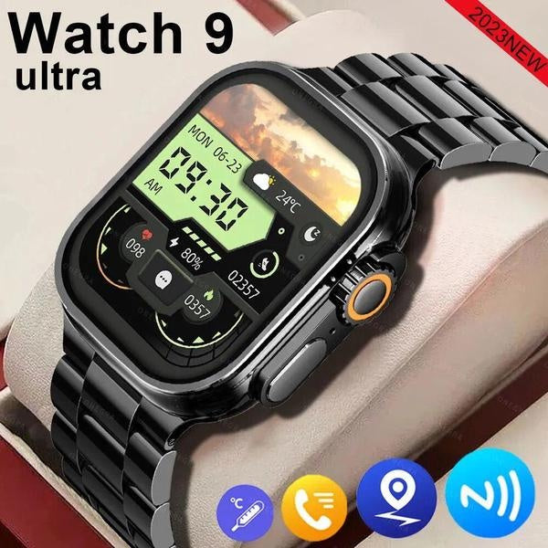 New IW9 Ultar Smart Watch Men Series 9 2.04 Inch High Refresh Rtae AMOLED Screen Compass IWO Smartwatch Women for App1E Watch Android Watch
