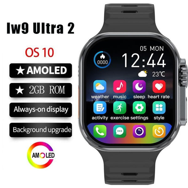 New IW9 Ultar Smart Watch Men Series 9 2.04 Inch High Refresh Rtae AMOLED Screen Compass IWO Smartwatch Women for App1E Watch Android Watch