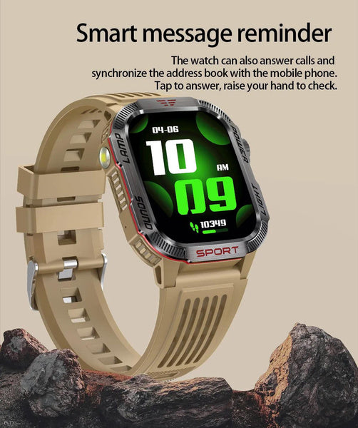 LIGE Bluetooth Call Smartwatch 2.01 Inch Screen 600 Mah Battery Compass Military Outdoor Waterproof Smartwatch for Huawei Xiaomi