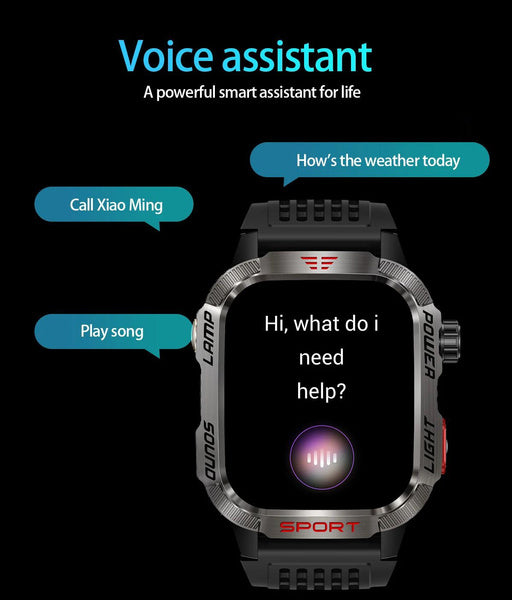 LIGE Bluetooth Call Smartwatch 2.01 Inch Screen 600 Mah Battery Compass Military Outdoor Waterproof Smartwatch for Huawei Xiaomi