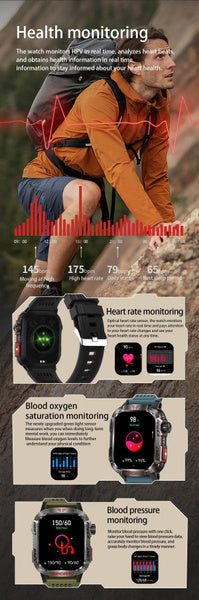 LIGE Bluetooth Call Smartwatch 2.01 Inch Screen 600 Mah Battery Compass Military Outdoor Waterproof Smartwatch for Huawei Xiaomi