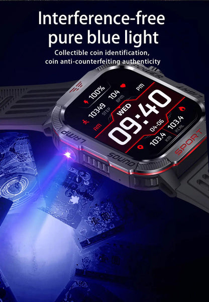 LIGE Bluetooth Call Smartwatch 2.01 Inch Screen 600 Mah Battery Compass Military Outdoor Waterproof Smartwatch for Huawei Xiaomi