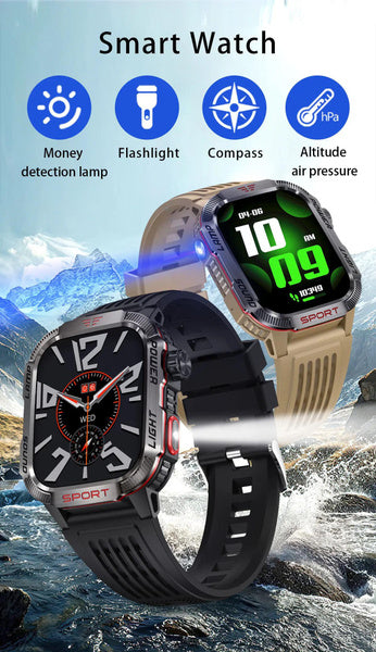 LIGE Bluetooth Call Smartwatch 2.01 Inch Screen 600 Mah Battery Compass Military Outdoor Waterproof Smartwatch for Huawei Xiaomi