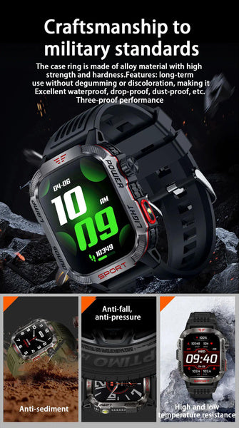 LIGE Bluetooth Call Smartwatch 2.01 Inch Screen 600 Mah Battery Compass Military Outdoor Waterproof Smartwatch for Huawei Xiaomi