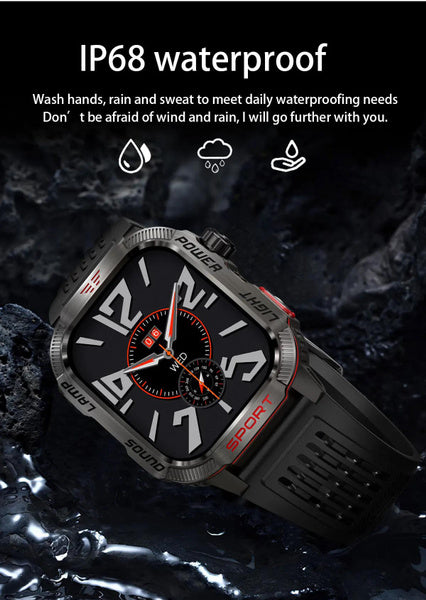 LIGE Bluetooth Call Smartwatch 2.01 Inch Screen 600 Mah Battery Compass Military Outdoor Waterproof Smartwatch for Huawei Xiaomi