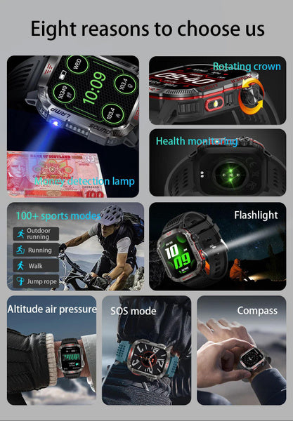 LIGE Bluetooth Call Smartwatch 2.01 Inch Screen 600 Mah Battery Compass Military Outdoor Waterproof Smartwatch for Huawei Xiaomi