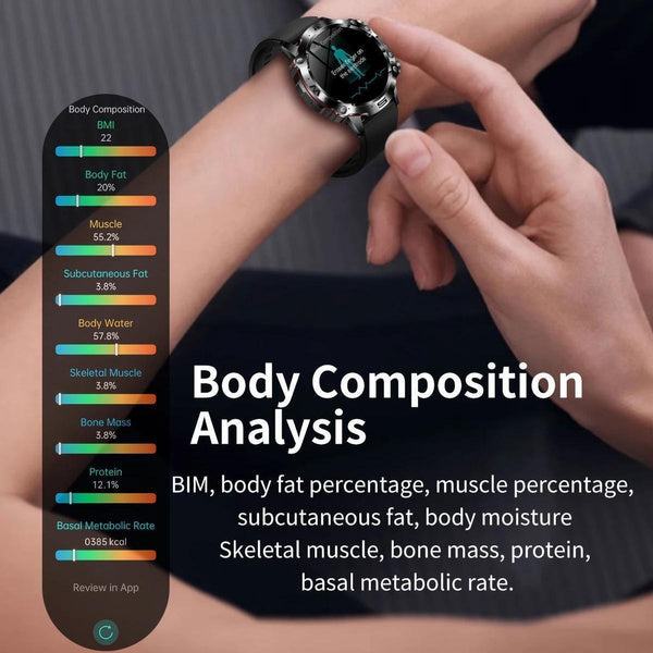 2025 New Health Managed Smart Watch Health Measure Fat Uric Acid Call ECG+PPG Health Smartwatch IOS