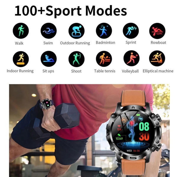 2025 New Health Managed Smart Watch Health Measure Fat Uric Acid Call ECG+PPG Health Smartwatch IOS