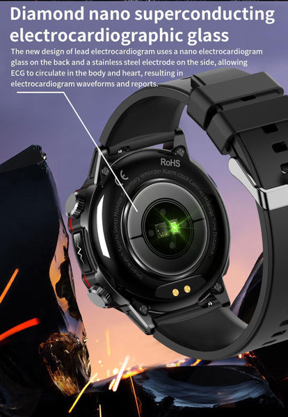 2025 New Health Managed Smart Watch Health Measure Fat Uric Acid Call ECG+PPG Health Smartwatch IOS