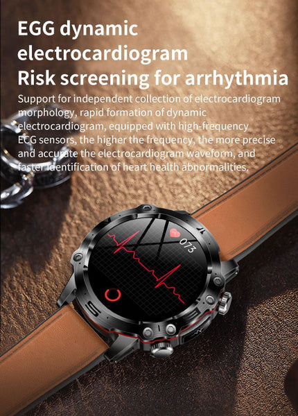 2025 New Health Managed Smart Watch Health Measure Fat Uric Acid Call ECG+PPG Health Smartwatch IOS