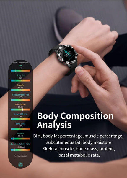2025 New Health Managed Smart Watch Health Measure Fat Uric Acid Call ECG+PPG Health Smartwatch IOS