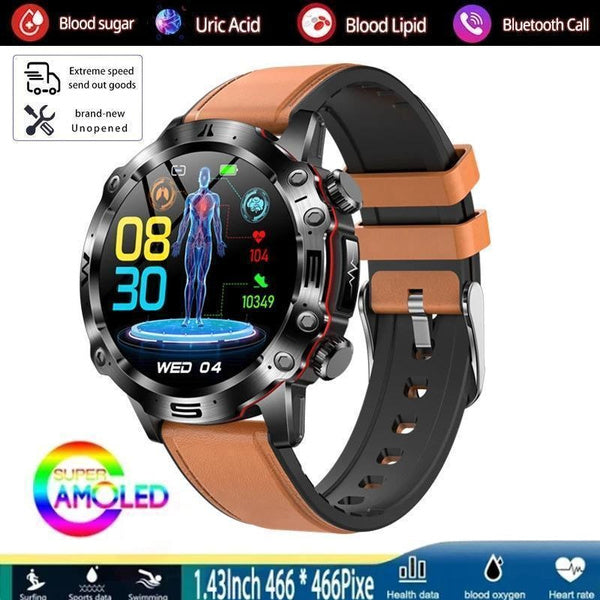 2025 New Health Managed Smart Watch Health Measure Fat Uric Acid Call ECG+PPG Health Smartwatch IOS