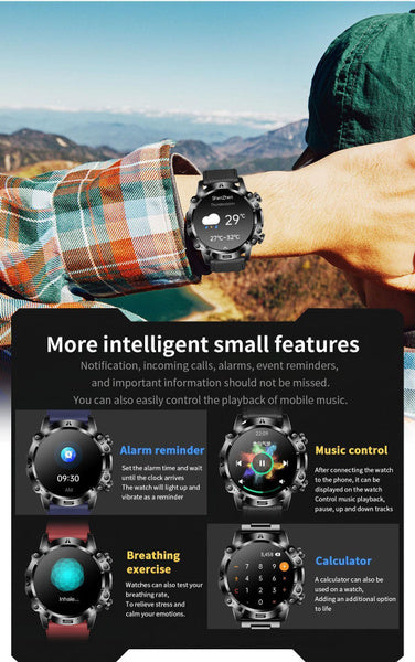 2025 New Health Managed Smart Watch Health Measure Fat Uric Acid Call ECG+PPG Health Smartwatch IOS