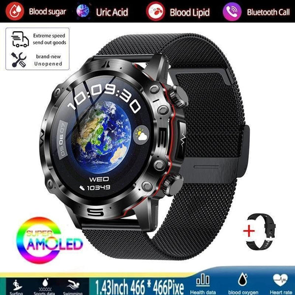 2025 New Health Managed Smart Watch Health Measure Fat Uric Acid Call ECG+PPG Health Smartwatch IOS