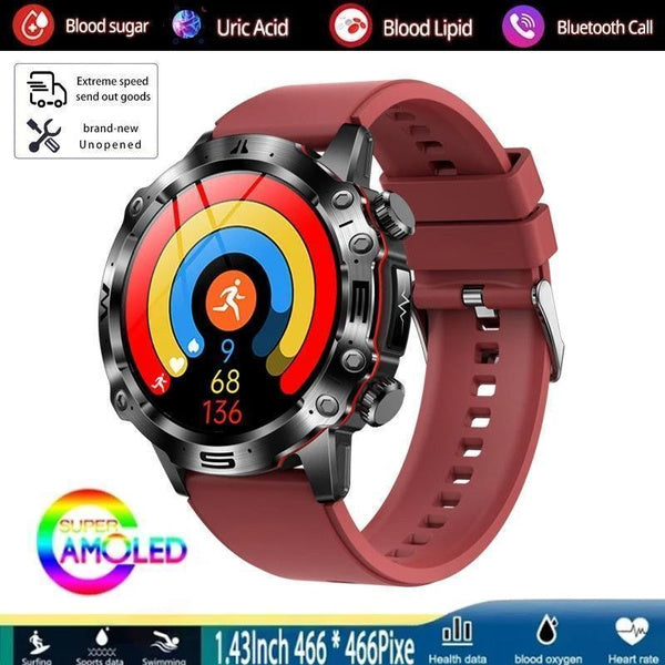 2025 New Health Managed Smart Watch Health Measure Fat Uric Acid Call ECG+PPG Health Smartwatch IOS