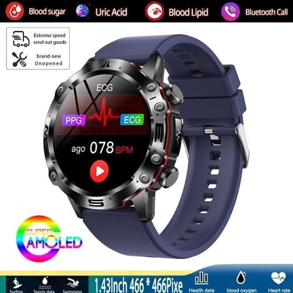 2025 New Health Managed Smart Watch Health Measure Fat Uric Acid Call ECG+PPG Health Smartwatch IOS