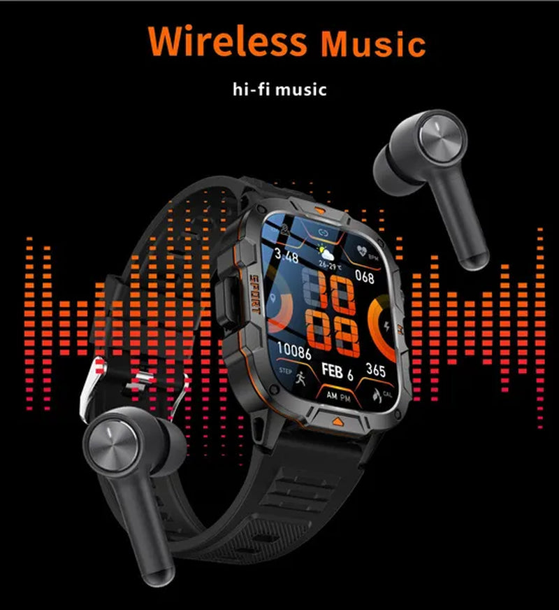 LIGE New 1.96" HD Screen Smart Watch Men with LED UV Flashlight 420Mah Large Battery Men’S Watches Health Monitor Men Smartwatch