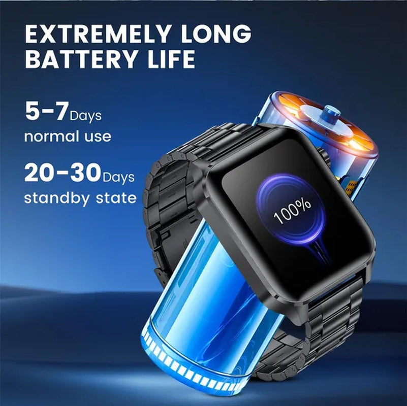 2024 New Smart Watch with Exercise Recording/Voice Assistant/Timer/ Stopwatch for Men Women, 1.85'' Smartwatch with Wireless Call (Answer/Make/Reject Calls) with Multi-Sports Mode, for Iphone/Android Phone.