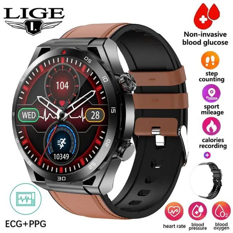 LIGE ECG+PPG Smart Watch Men Smart Watch 2023 HPV Tracking Monitor Bluetooth Call Sport Fitness Men Smartwatch for Xiaomi Huawei