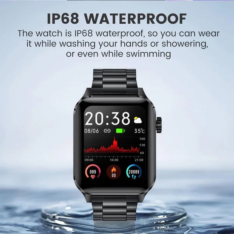 2024 New Smart Watch with Exercise Recording/Voice Assistant/Timer/ Stopwatch for Men Women, 1.85'' Smartwatch with Wireless Call (Answer/Make/Reject Calls) with Multi-Sports Mode, for Iphone/Android Phone.