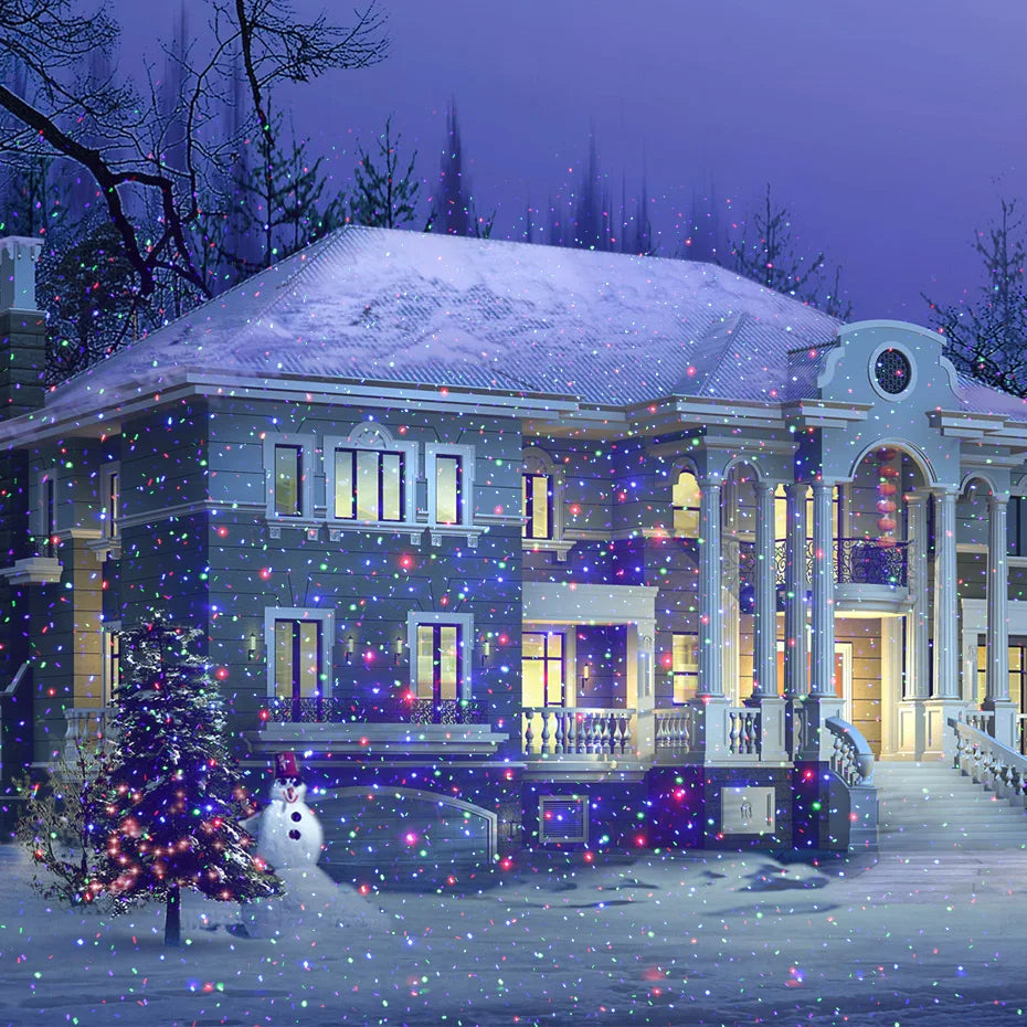 ALIEN RGB Moving Static Star Christmas Laser Projector Waterproof Outdoor Garden Holiday Party Xmas Tree House Shows Lighting