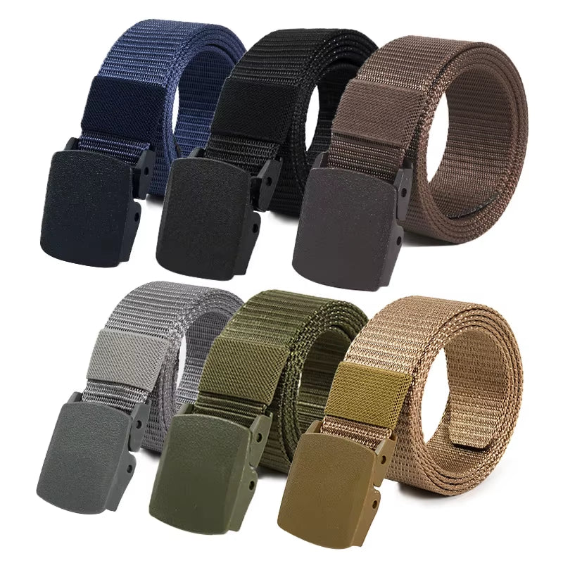 Cinturón De Lona Para Hombre, Hebilla De Plástico, Cinturón Táctico De Nailon Sin Metal, Cinturón Para Mujer