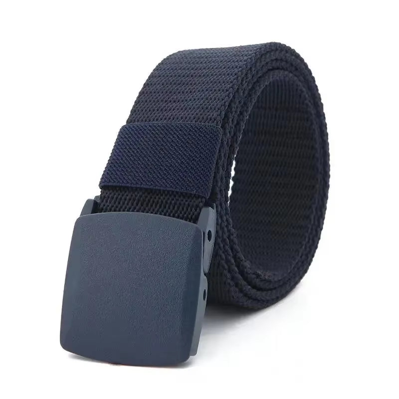 Cinturón De Lona Para Hombre, Hebilla De Plástico, Cinturón Táctico De Nailon Sin Metal, Cinturón Para Mujer