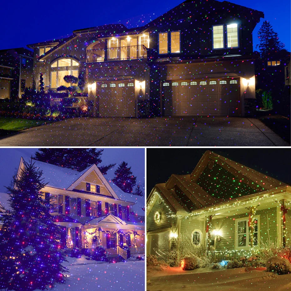 ALIEN RGB Moving Static Star Christmas Laser Projector Waterproof Outdoor Garden Holiday Party Xmas Tree House Shows Lighting