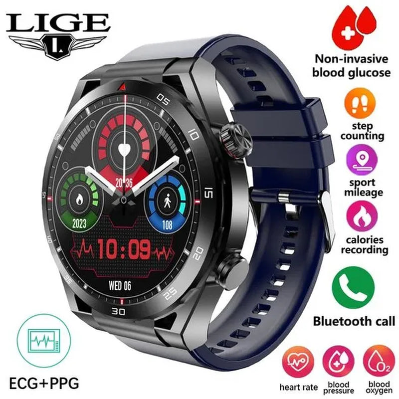 LIGE ECG+PPG Smart Watch Men Smart Watch 2023 HPV Tracking Monitor Bluetooth Call Sport Fitness Men Smartwatch for Xiaomi Huawei