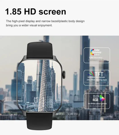 2024 New Women Smart Watch Men 1.85" Full Touch Color Screen Fitness Tracker Call Bluetooth Smart Watch Ladies Smartwatch Reloj Smartwatch