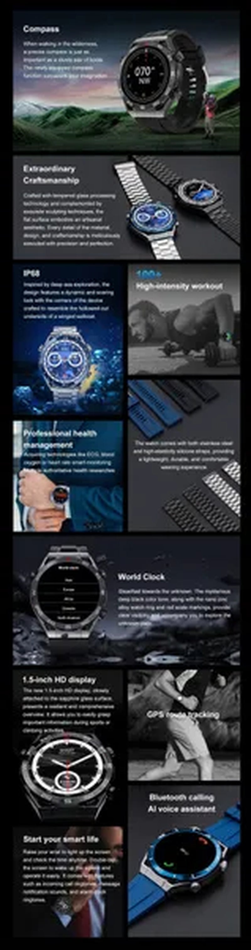 LIGE 2023 NFC ECG+PPG Bluetooth Call Smartwatch GPS Tracker Motion Bracelet Fitness for Huawei Watches Ultimate Smart Watch Men