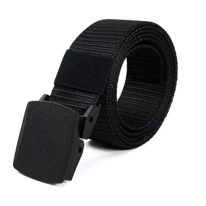 Cinturón De Lona Para Hombre, Hebilla De Plástico, Cinturón Táctico De Nailon Sin Metal, Cinturón Para Mujer