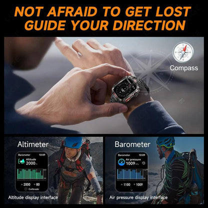 LIGE Bluetooth Call Smartwatch 2.01 Inch Screen 600 Mah Battery Compass Military Outdoor Waterproof Smartwatch for Huawei Xiaomi