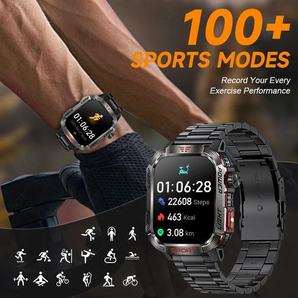 LIGE Bluetooth Call Smartwatch 2.01 Inch Screen 600 Mah Battery Compass Military Outdoor Waterproof Smartwatch for Huawei Xiaomi