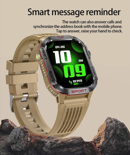 LIGE Bluetooth Call Smartwatch 2.01 Inch Screen 600 Mah Battery Compass Military Outdoor Waterproof Smartwatch for Huawei Xiaomi