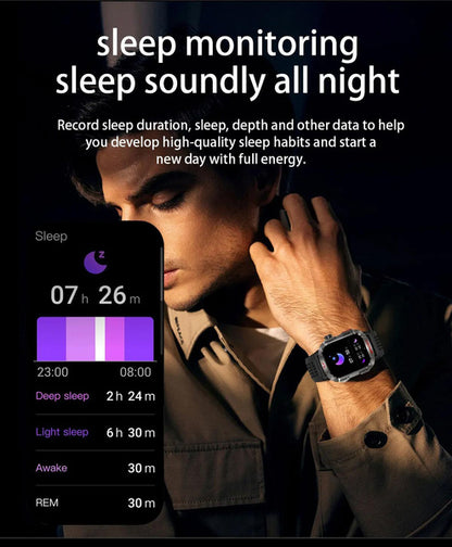 LIGE Bluetooth Call Smartwatch 2.01 Inch Screen 600 Mah Battery Compass Military Outdoor Waterproof Smartwatch for Huawei Xiaomi