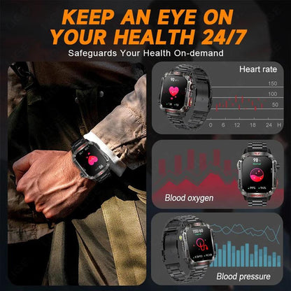 LIGE Bluetooth Call Smartwatch 2.01 Inch Screen 600 Mah Battery Compass Military Outdoor Waterproof Smartwatch for Huawei Xiaomi